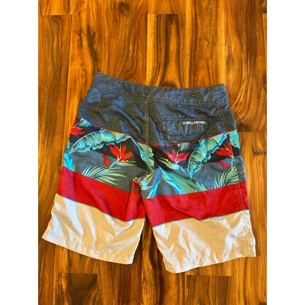 Billabong Originals All Day Board Shorts Mens 32 Floral Tropical Bird Paradise